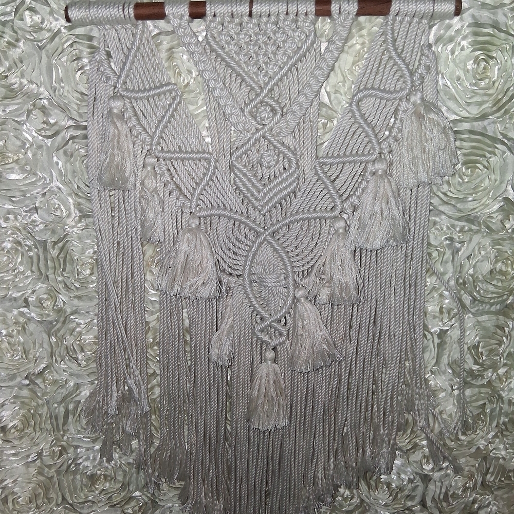 Elegant Gray Macrame Wall Hanging